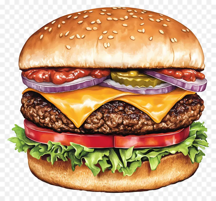 Burger De Boeuf，Hamburger PNG