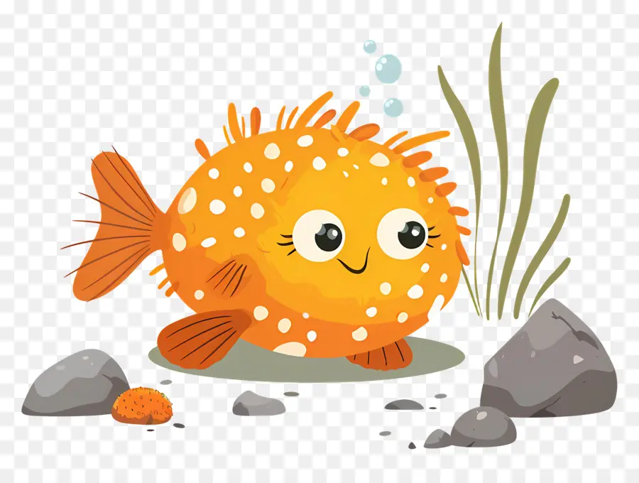 Poisson Globe Mignon，Poisson Tacheté Jaune PNG