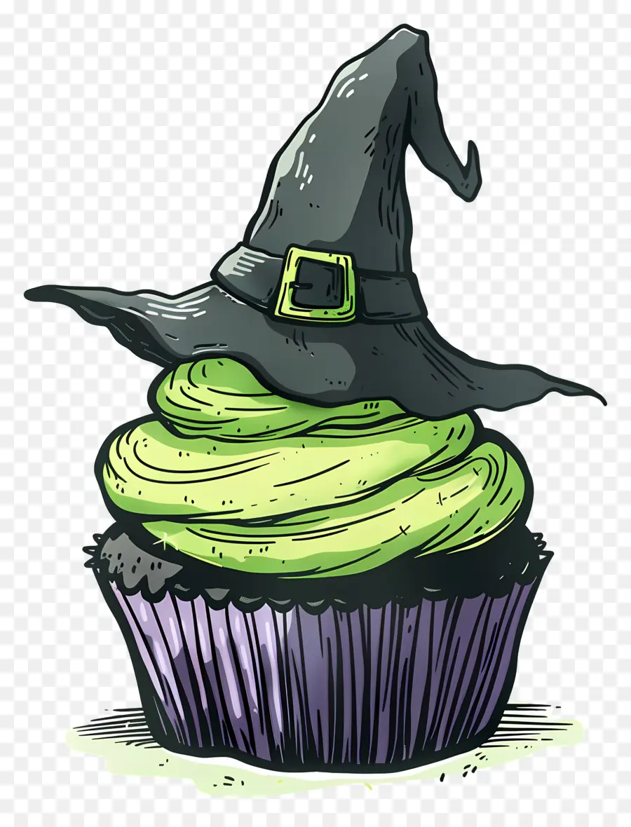 Petit Gâteau D'halloween，Petit Gâteau De Sorcière PNG