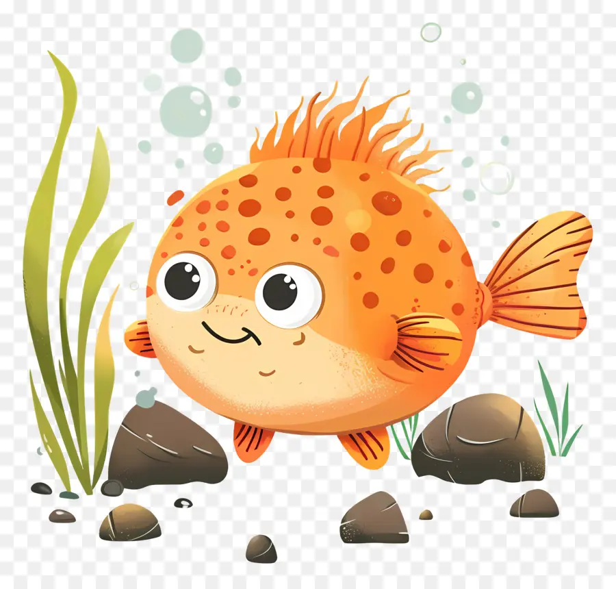 Poisson Globe Mignon，Poisson Globe Orange PNG