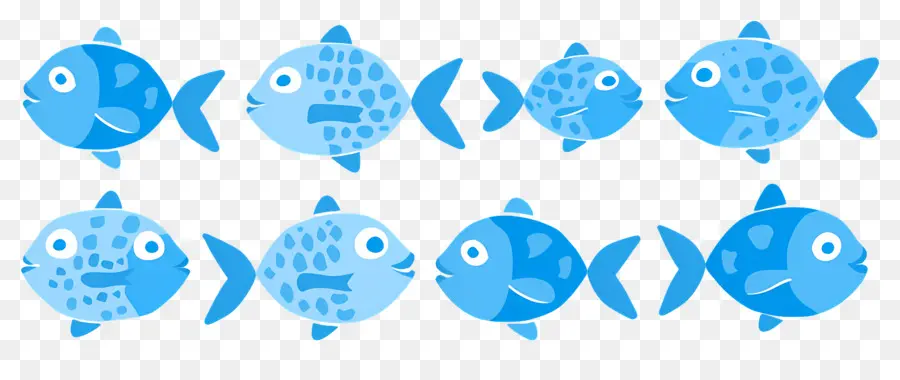 Groupe De Poissons，Poisson Bleu PNG