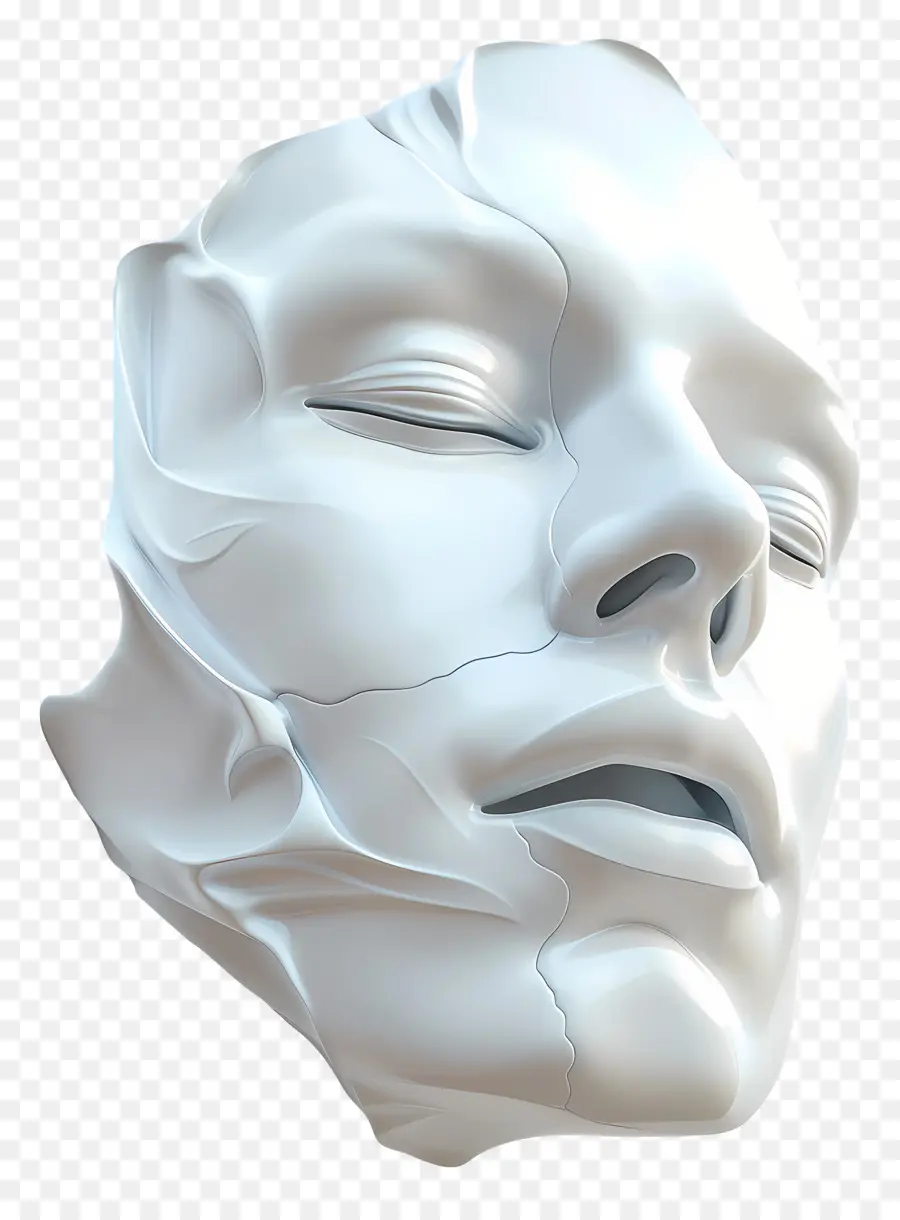 Visage D'homme，Visage Sculpté Blanc PNG