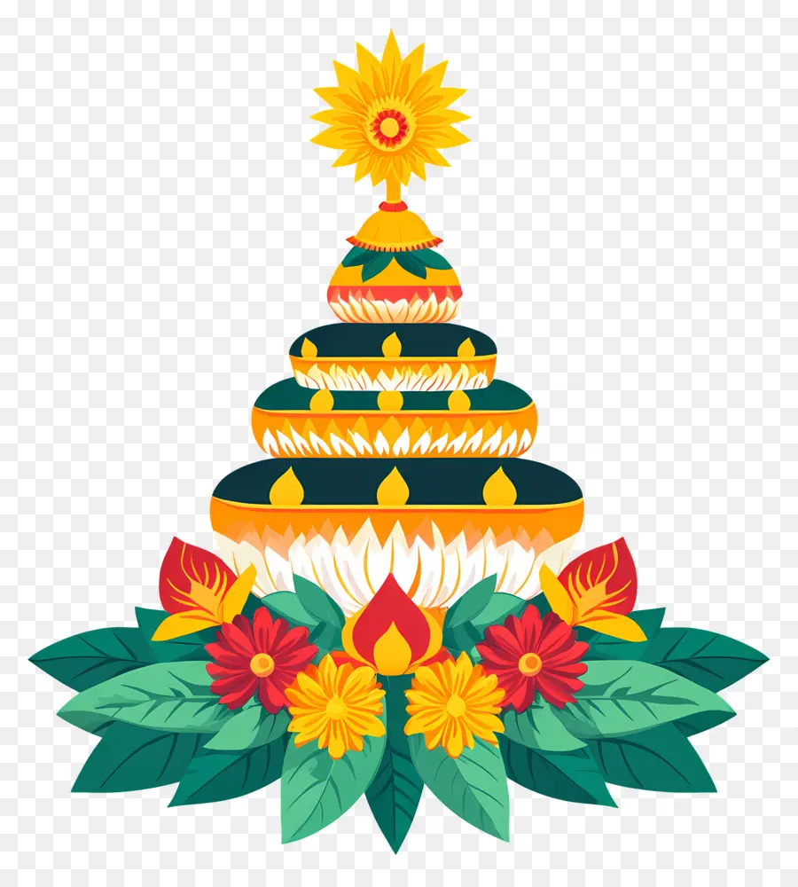 Bathukamma，Conception Florale De Rayon De Soleil PNG