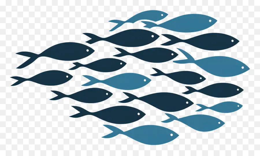 Groupe De Poissons，Poisson Bleu PNG