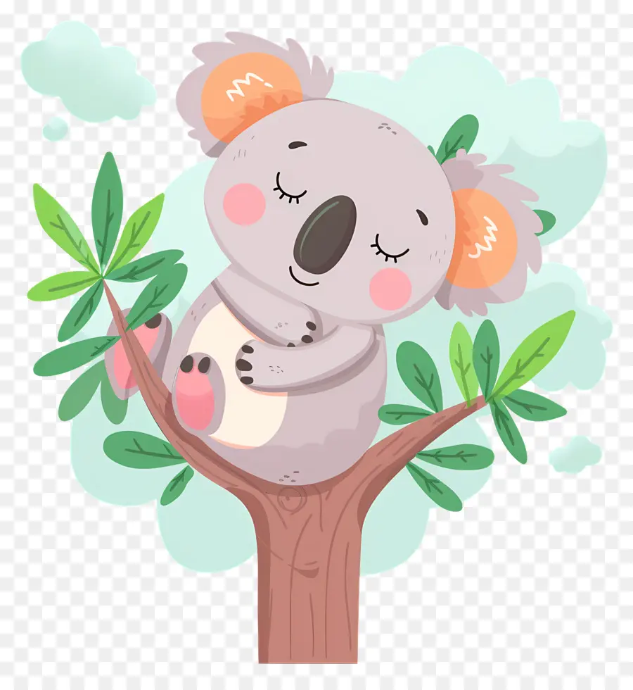 Koala Mignon，Koala Sur Arbre PNG