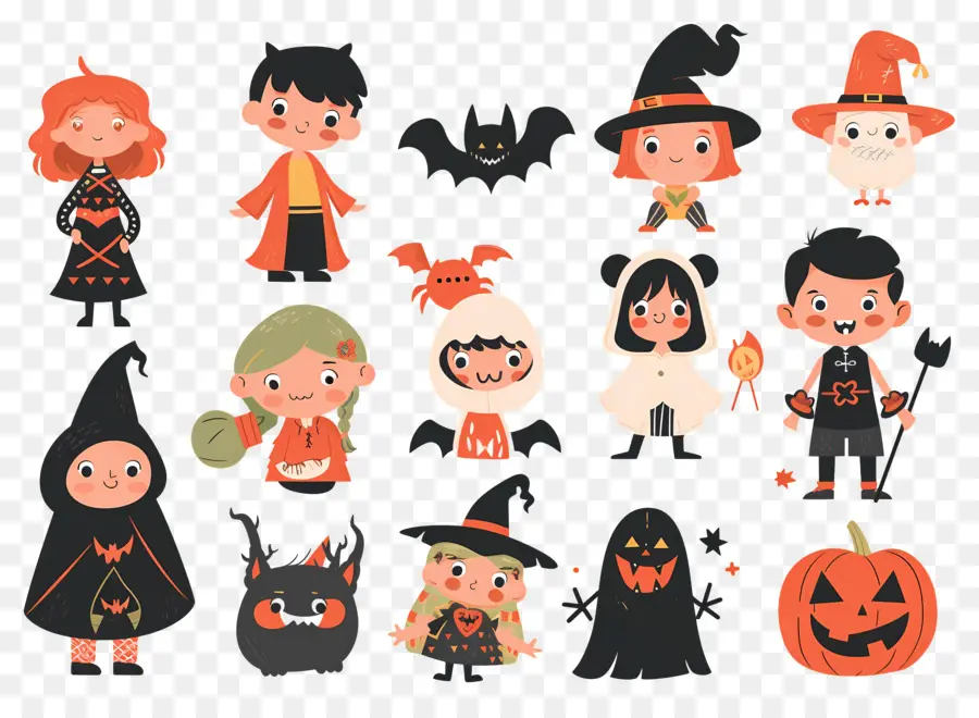 Enfants D'halloween，Déguisements D'halloween PNG