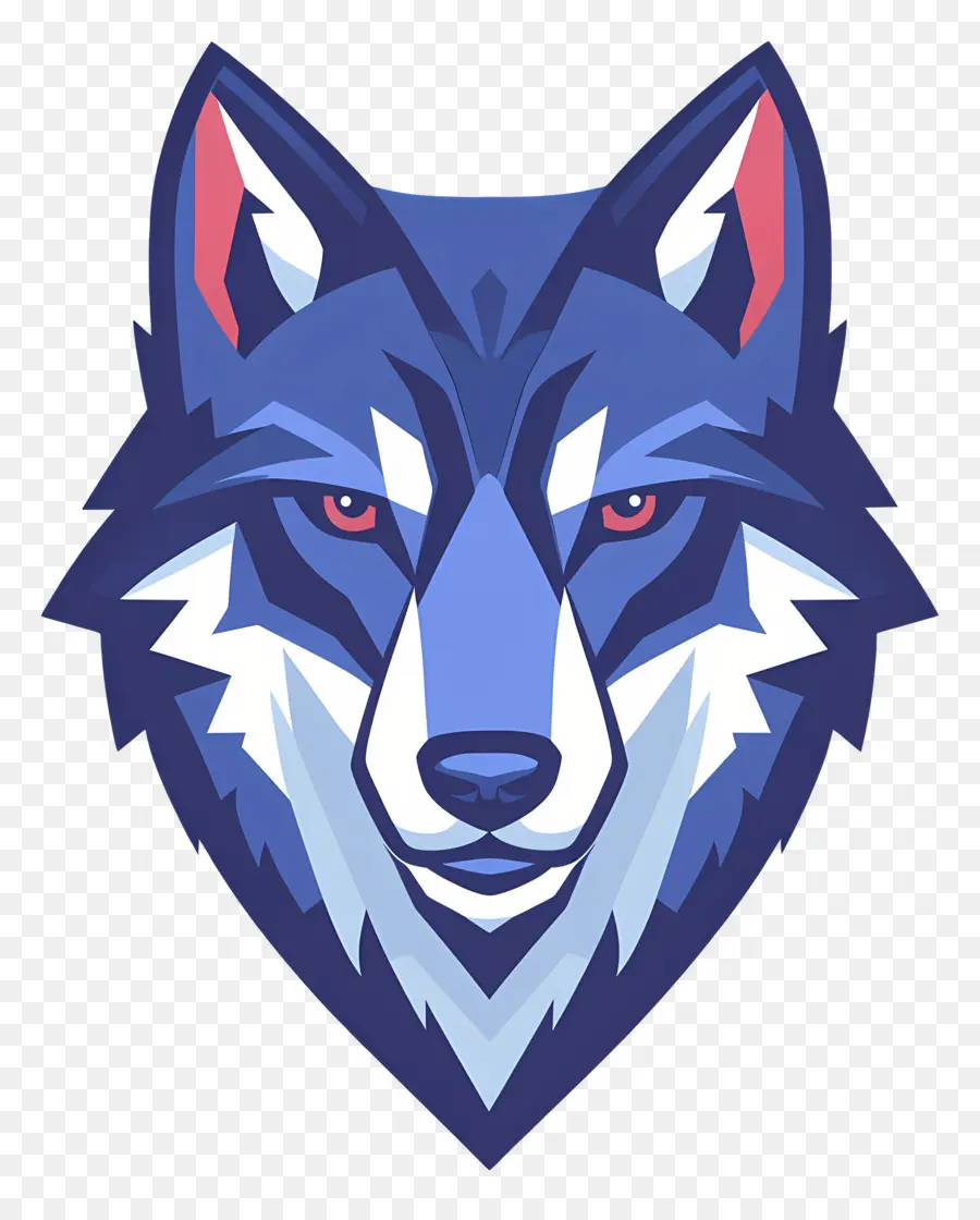 Visage De Loup，Loup De Dessin Animé Bleu PNG