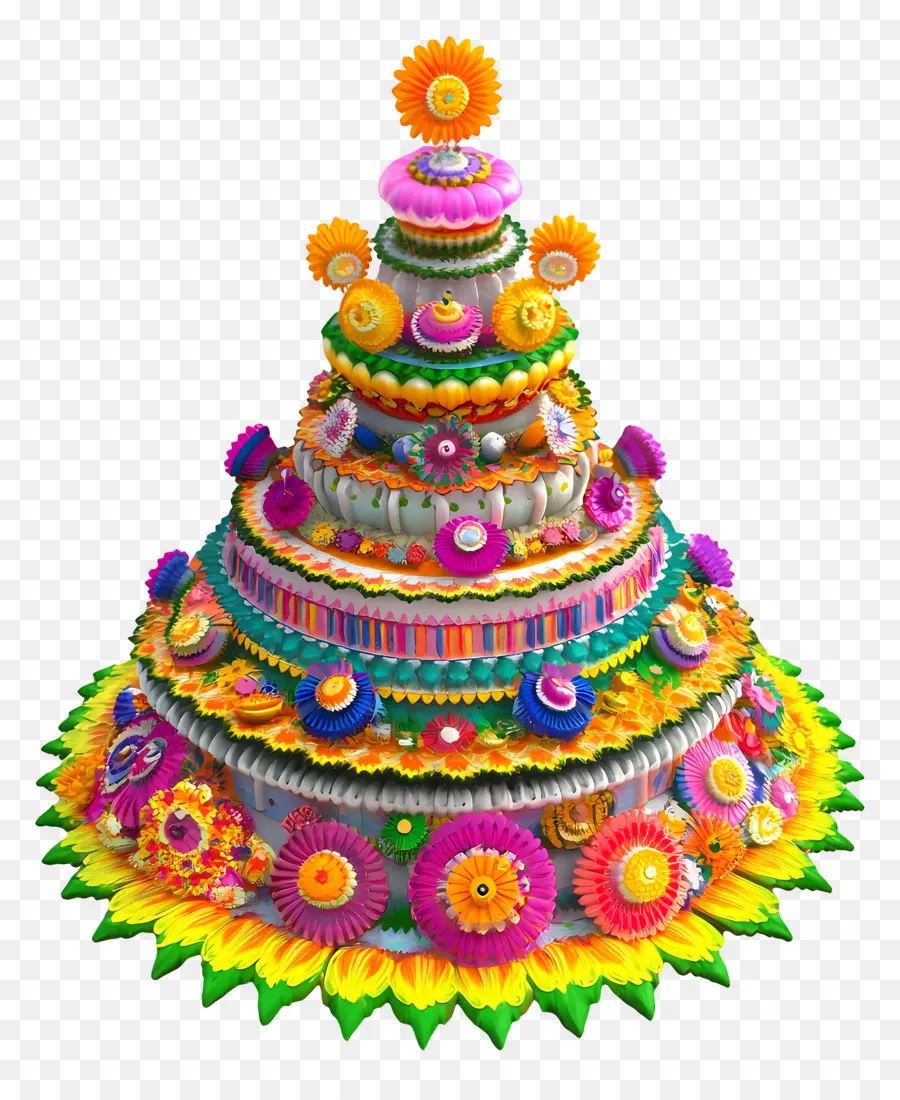 Bathukamma，Gâteau Coloré PNG