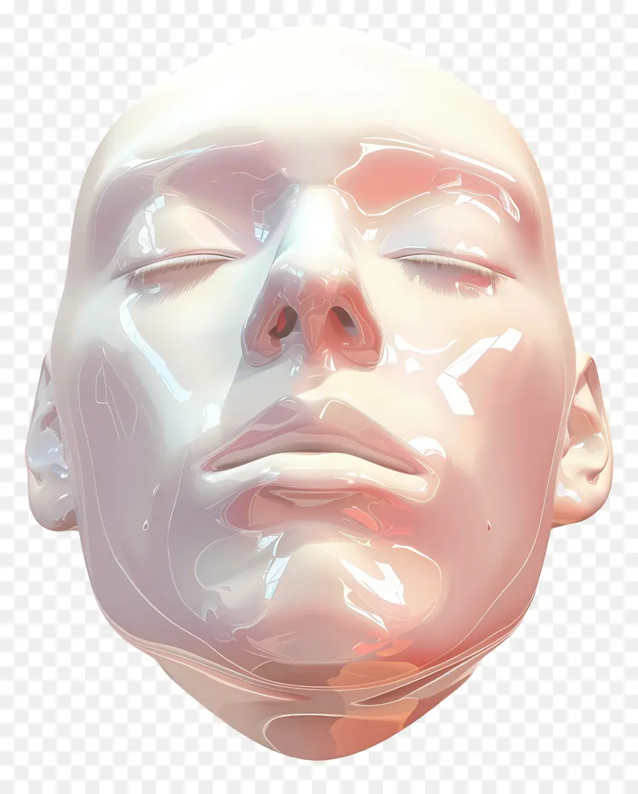 Visage D'homme，Sculpture De Visage Brillant PNG