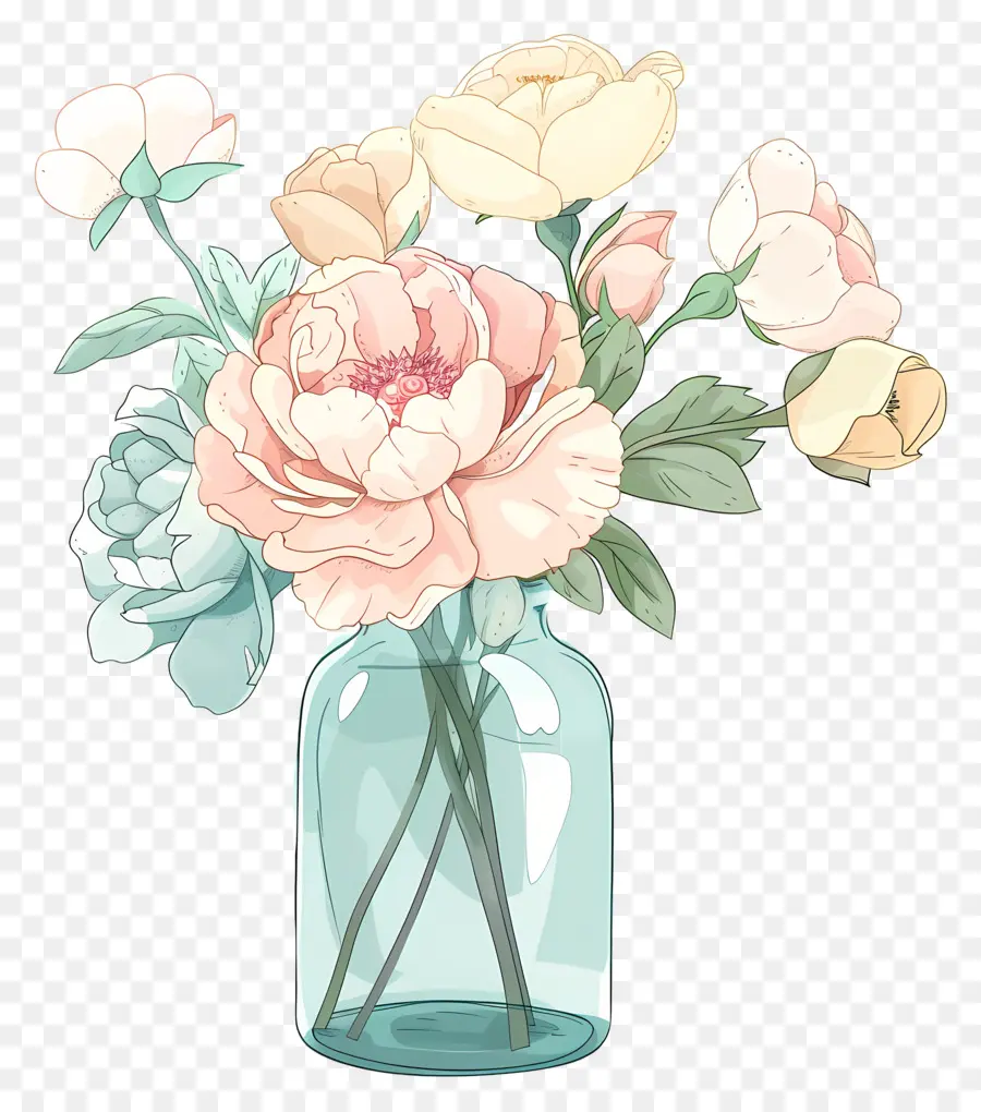 Fleurs Dans Un Vase，Fleurs PNG