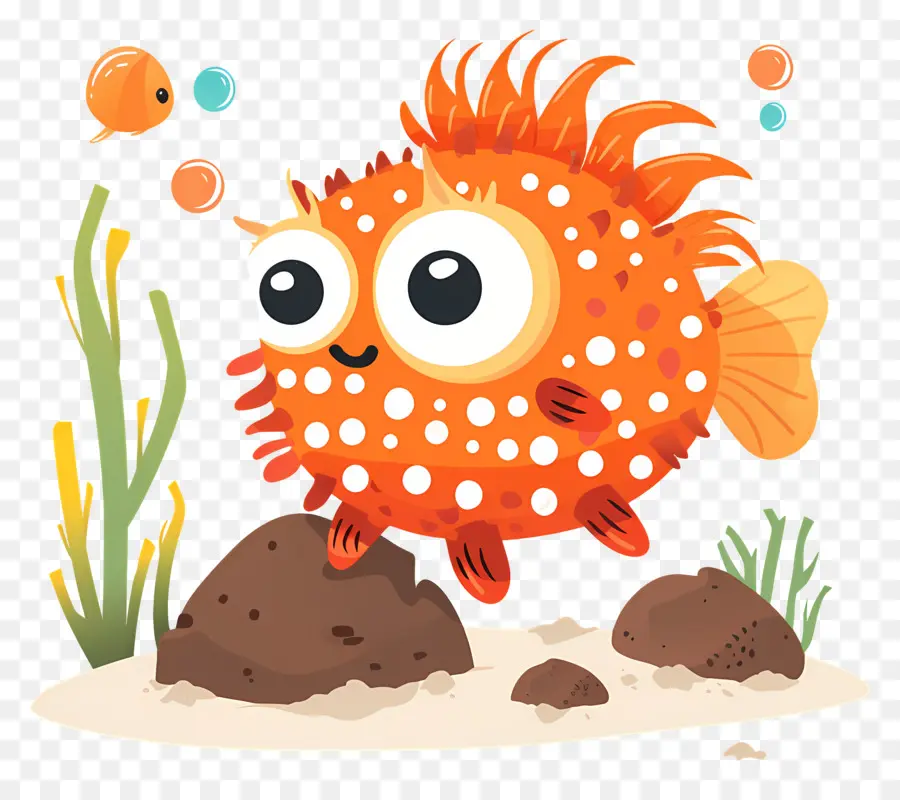 Poisson Globe Mignon，Poisson Globe Orange PNG