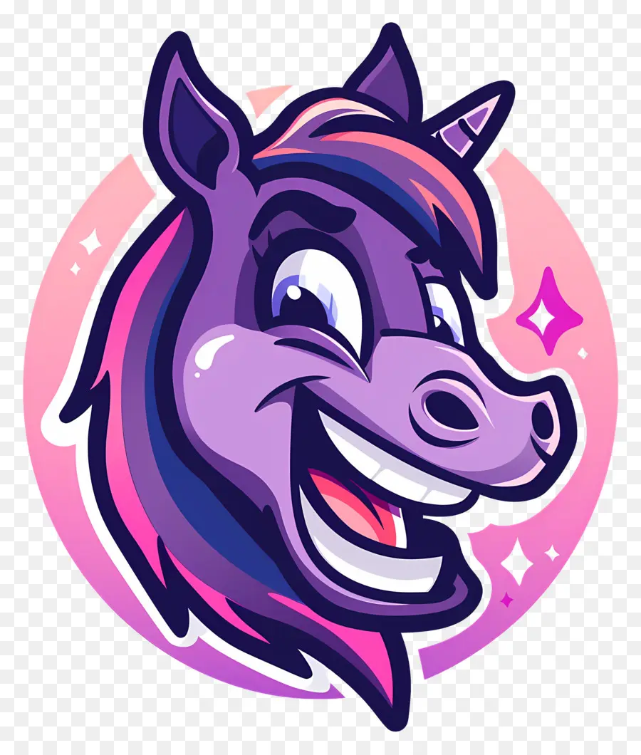 Tête De Licorne，Licorne Violette PNG