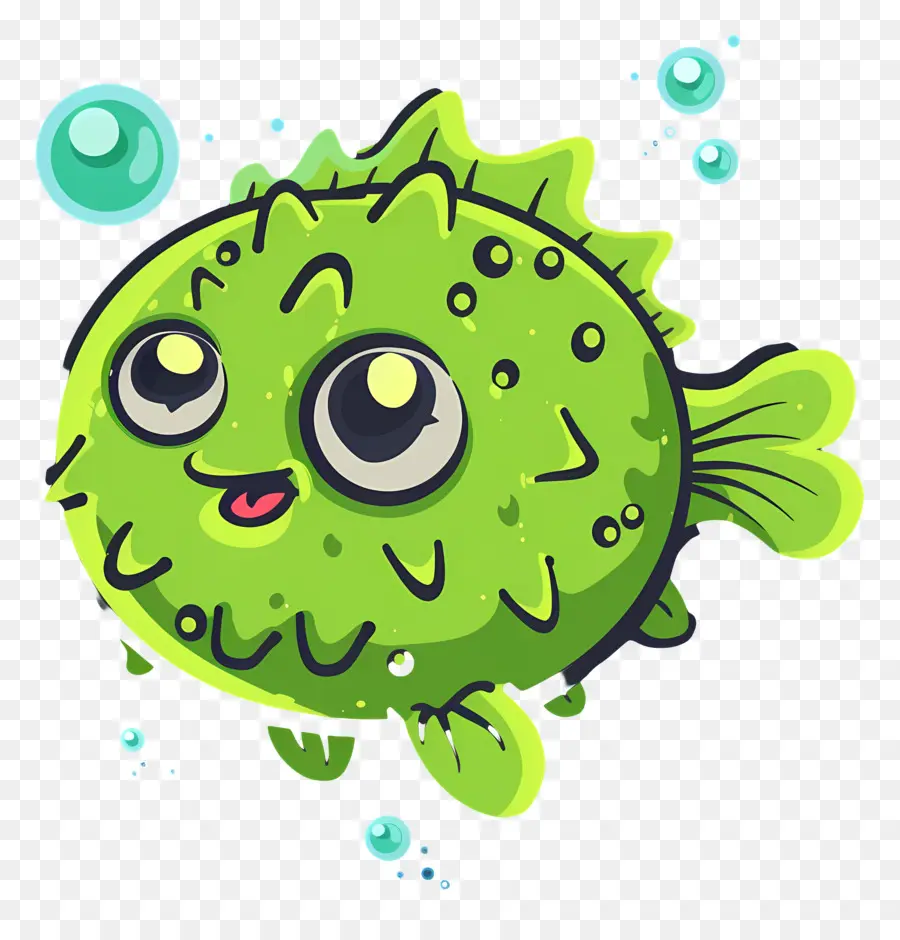 Poisson Globe Mignon，Poisson Globe Vert PNG