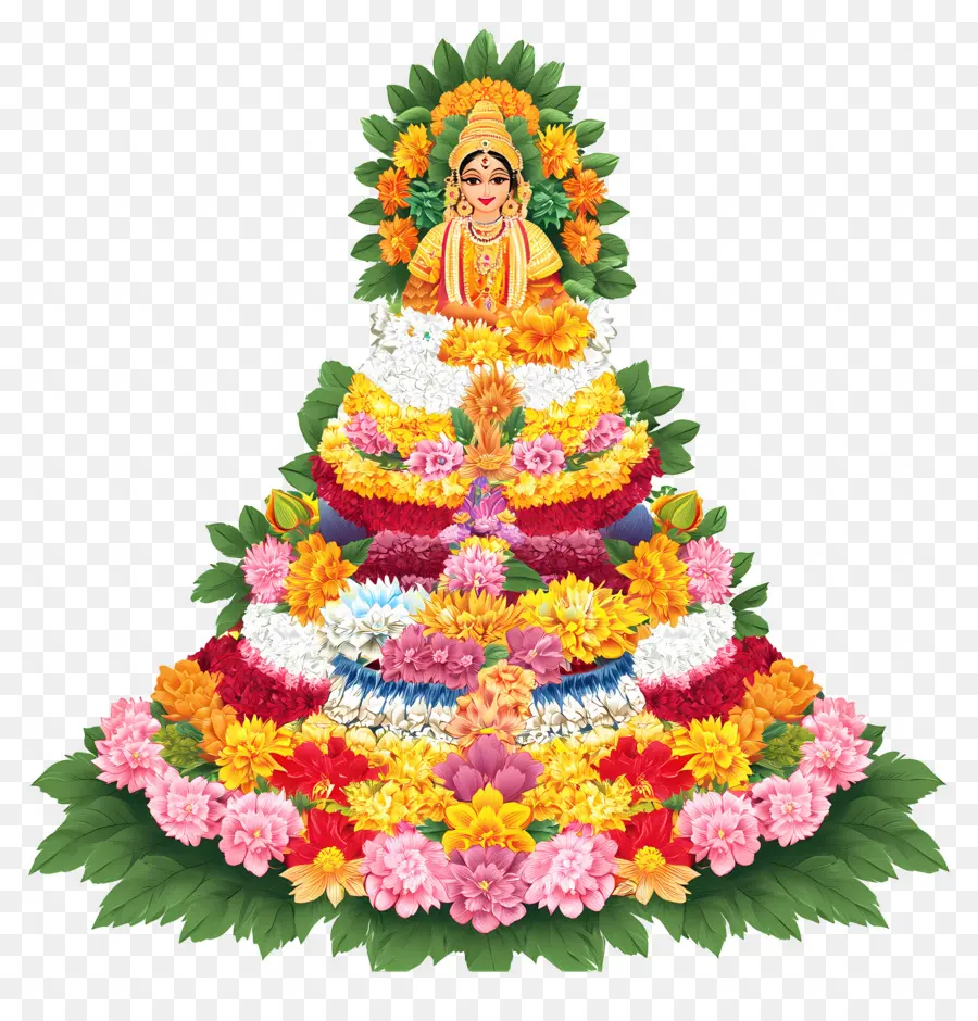 Bathukamma，Décoration De Déesse Florale PNG