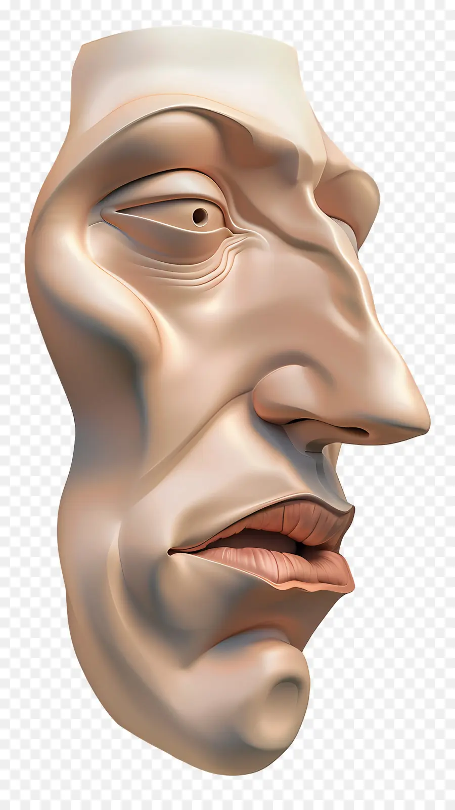 Visage D'homme，Visage Sculpté Blanc PNG