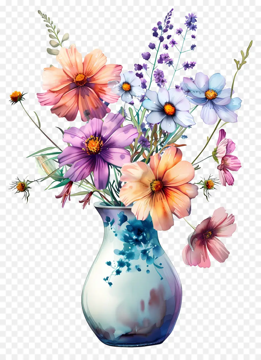 Fleurs Dans Un Vase，Fleurs Roses PNG