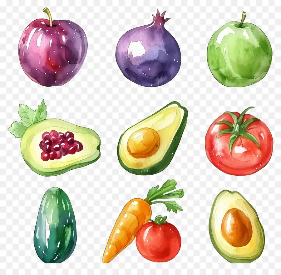 Fruits Et Légumes，En Bonne Santé PNG