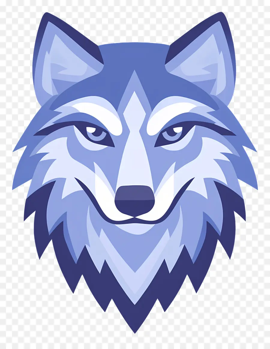 Visage De Loup，Loup De Dessin Animé Bleu PNG