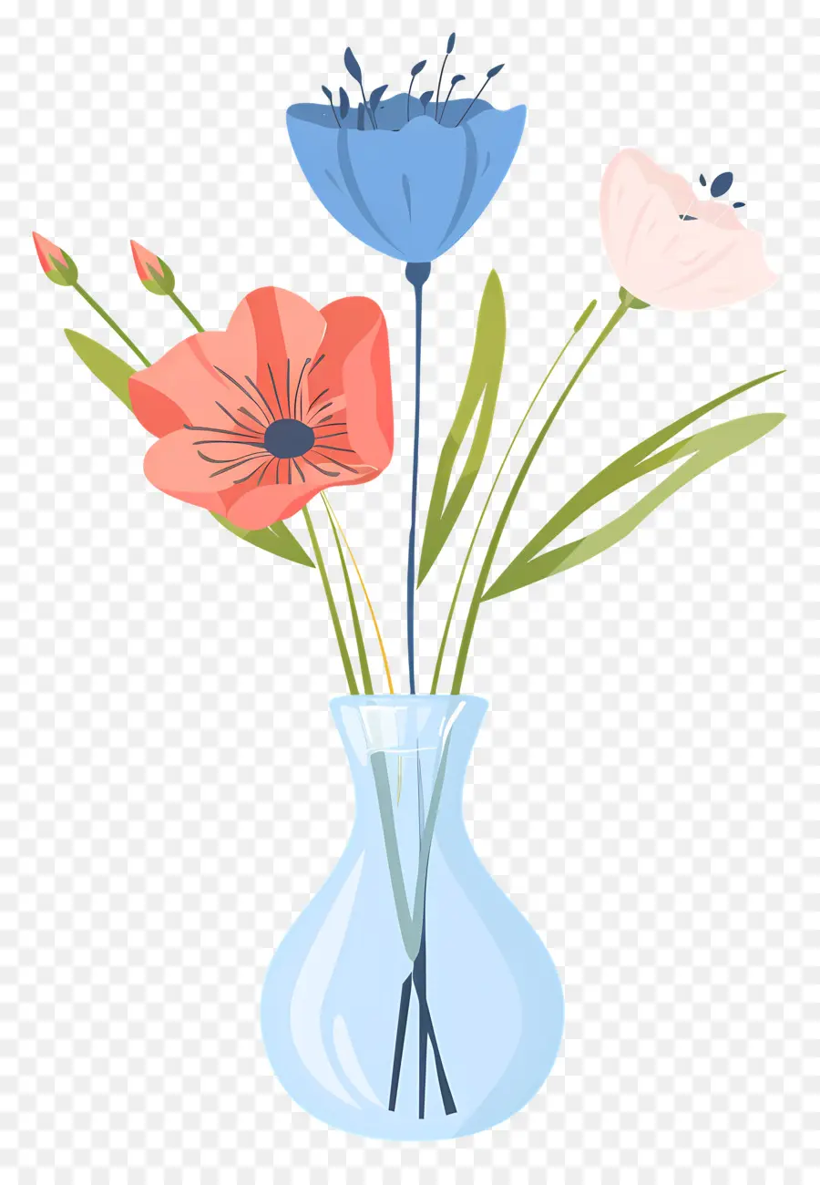 Fleurs Dans Un Vase，Vase Avec Des Fleurs PNG