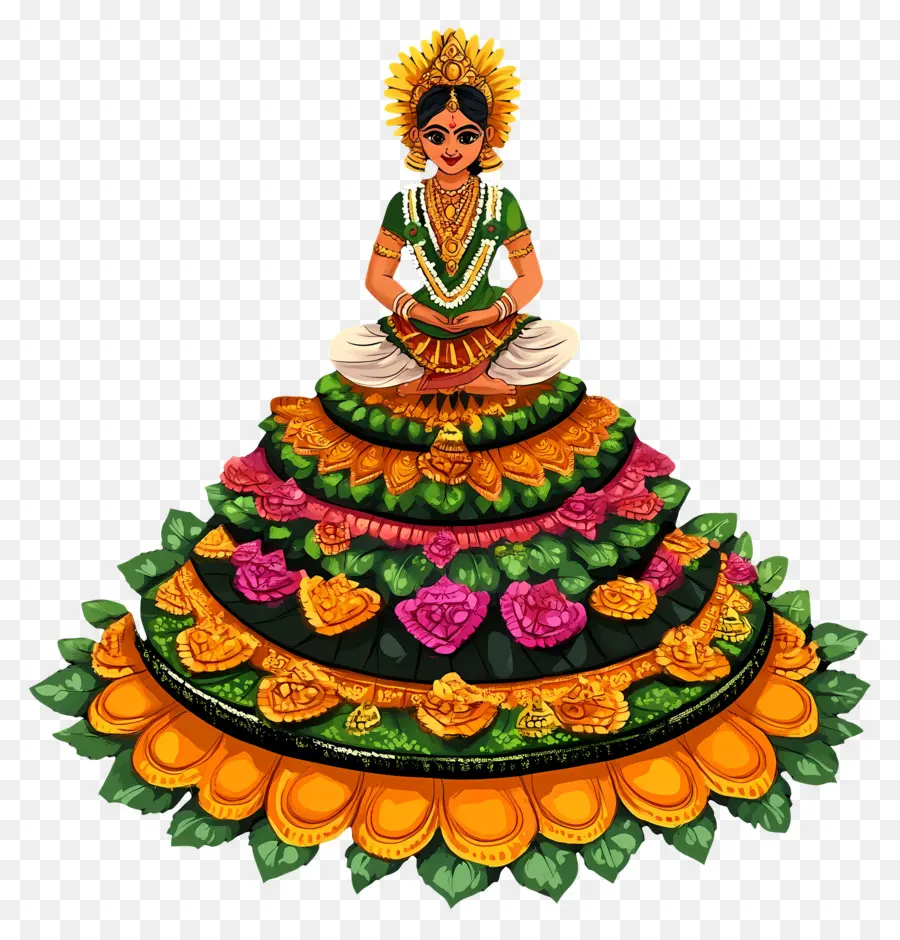 Bathukamma，Poupée Colorée PNG