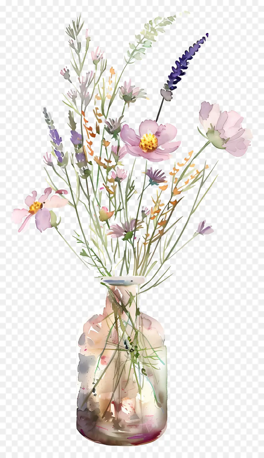 Fleurs Dans Un Vase，Fleurs Séchées Dans Un Vase PNG