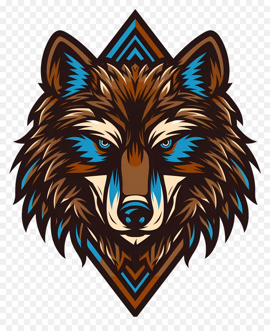 Tête De Loup，Loup Coloré PNG