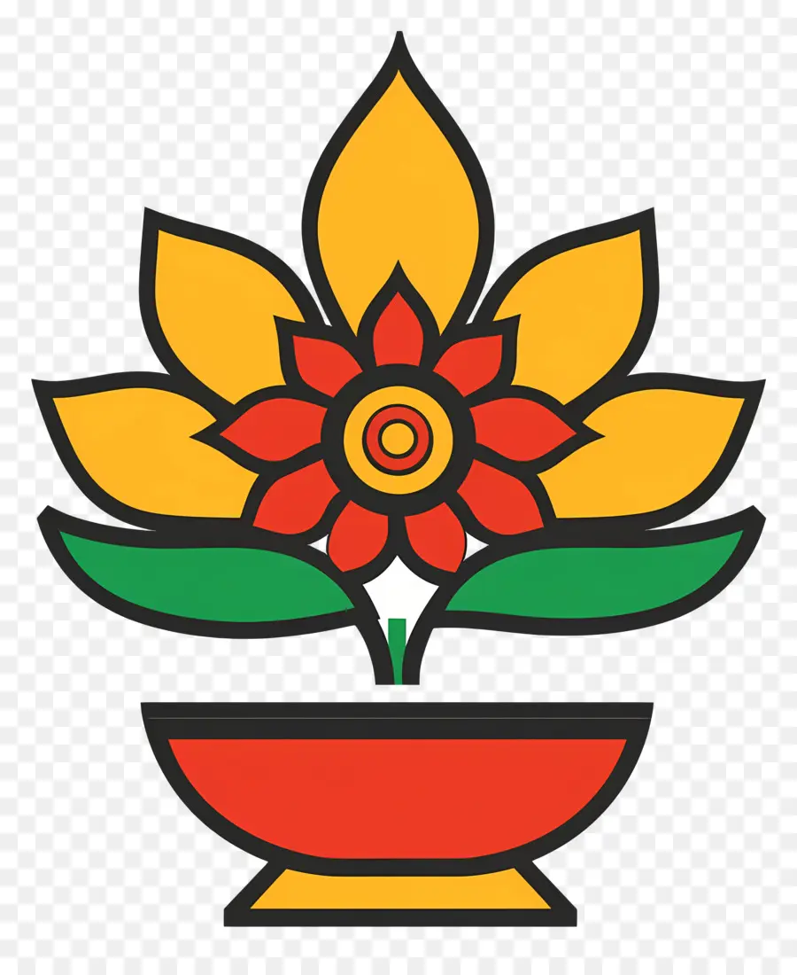 Bathukamma，Fleur En Pot PNG