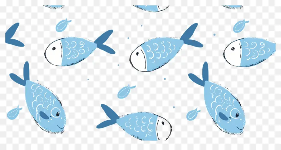 Groupe De Poissons，Poisson Bleu PNG