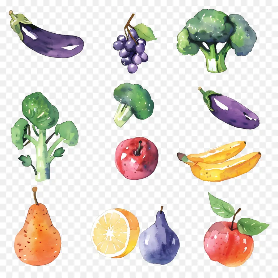 Fruits Et Légumes，Fruits Et Légumes Aquarelle PNG