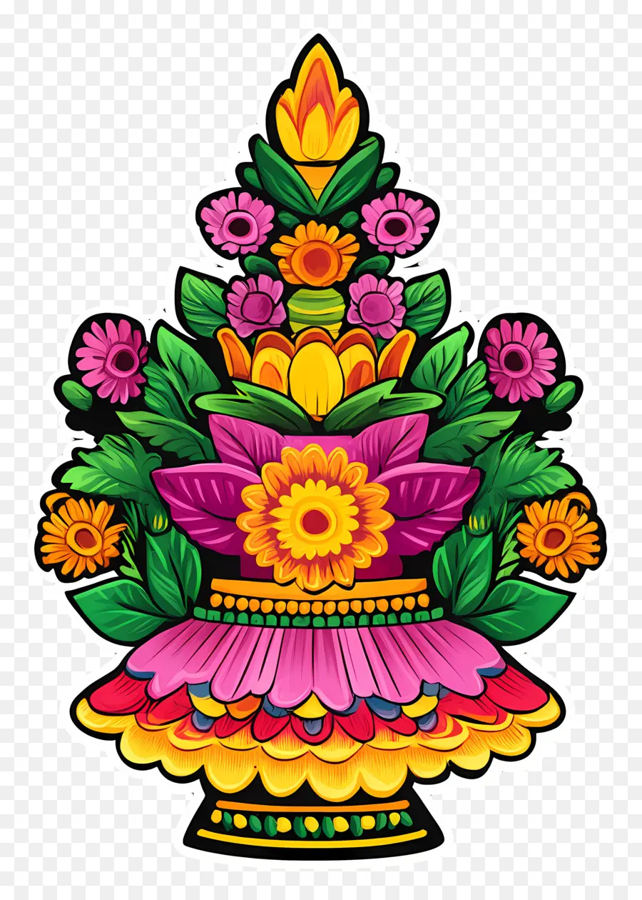 Bathukamma，Composition Florale PNG