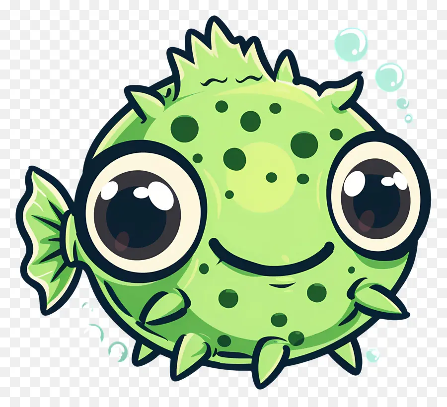 Poisson Globe Mignon，Poisson Globe Vert PNG