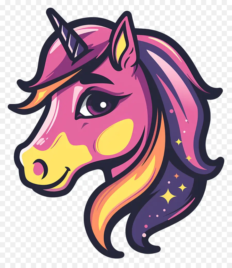 Tête De Licorne，Licorne De Dessin Animé PNG