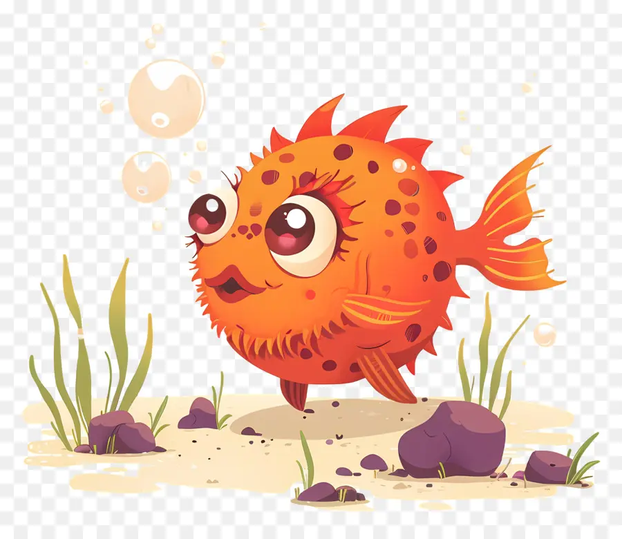 Poisson Globe Mignon，Poisson Globe Orange PNG