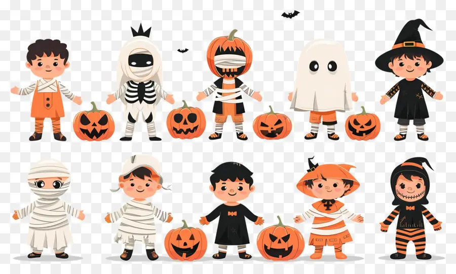 Enfants D'halloween，Déguisements D'halloween PNG