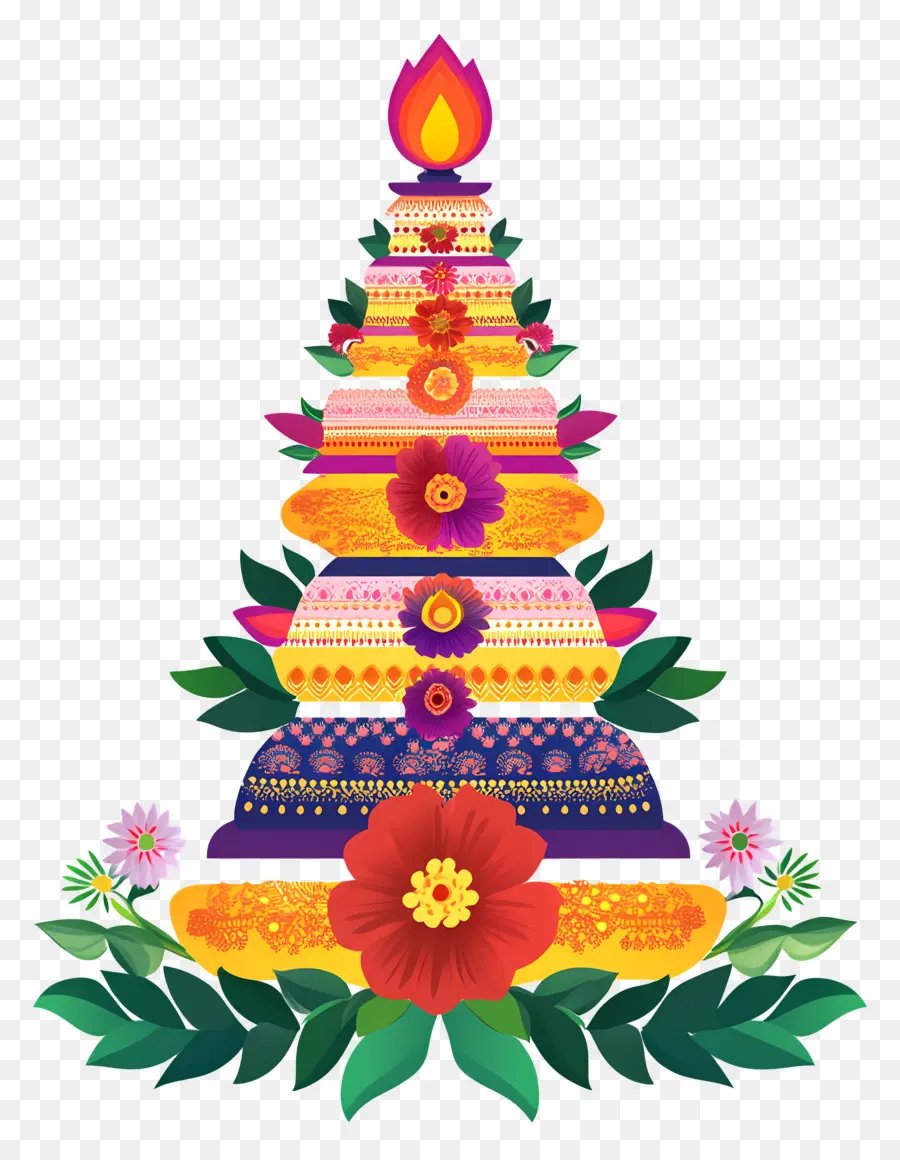 Bathukamma，Arrangement De Bougies Florales PNG