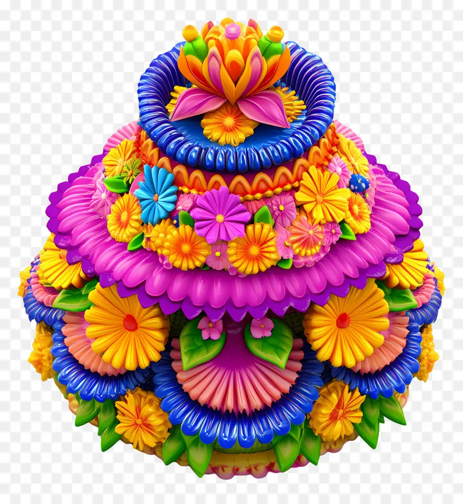 Bathukamma，Pile De Fleurs Vibrantes PNG