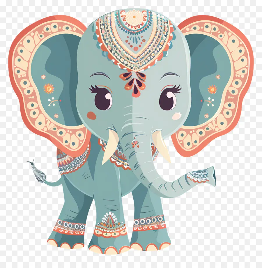 Éléphant Indien，Éléphant Décoratif PNG