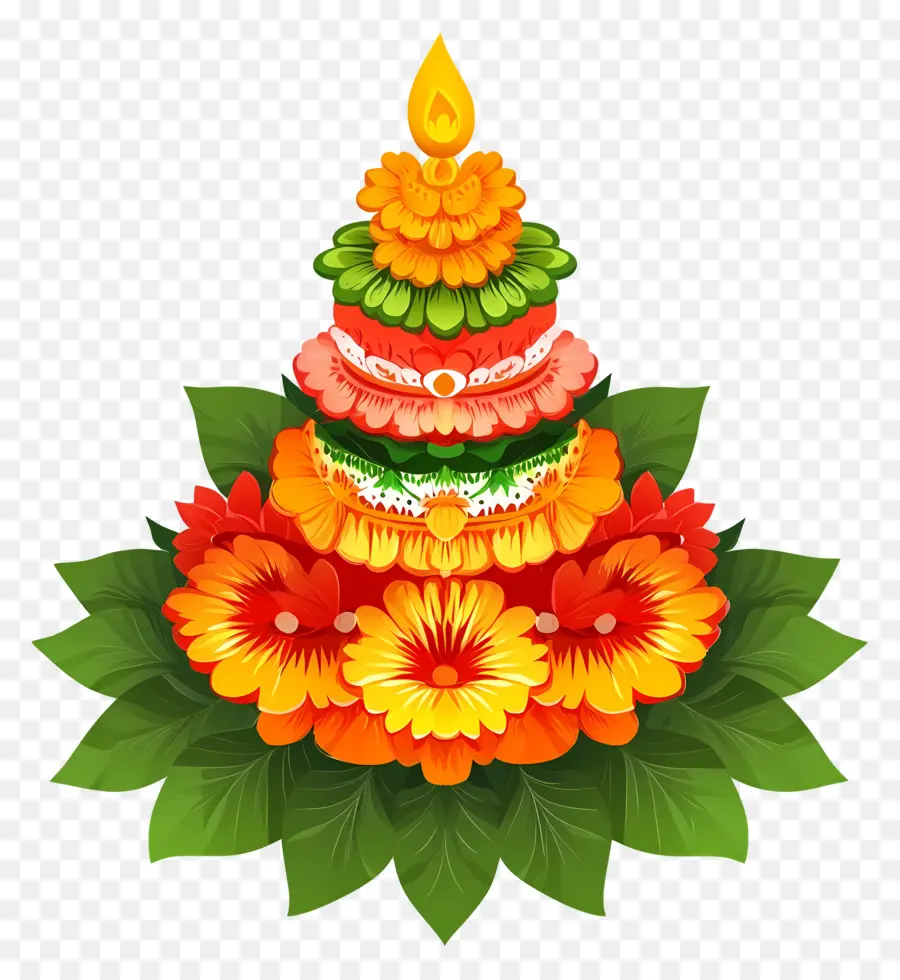 Bathukamma，Bougie Florale PNG