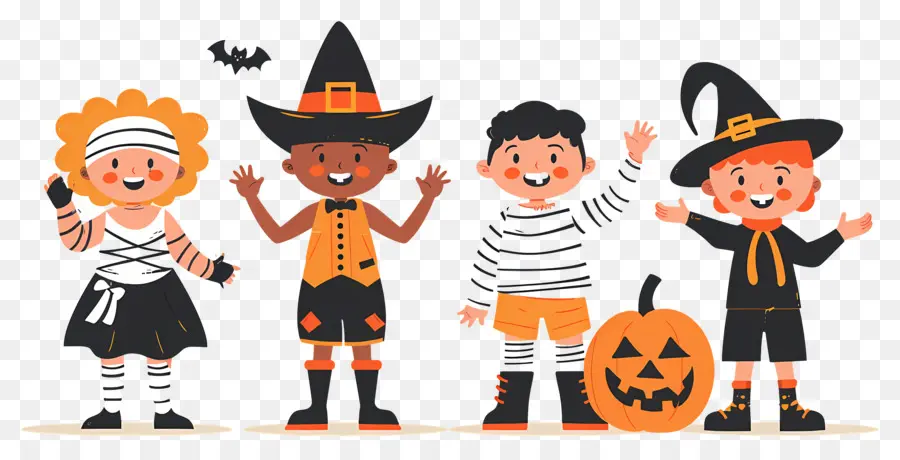 Enfants D'halloween，Déguisements D'halloween PNG