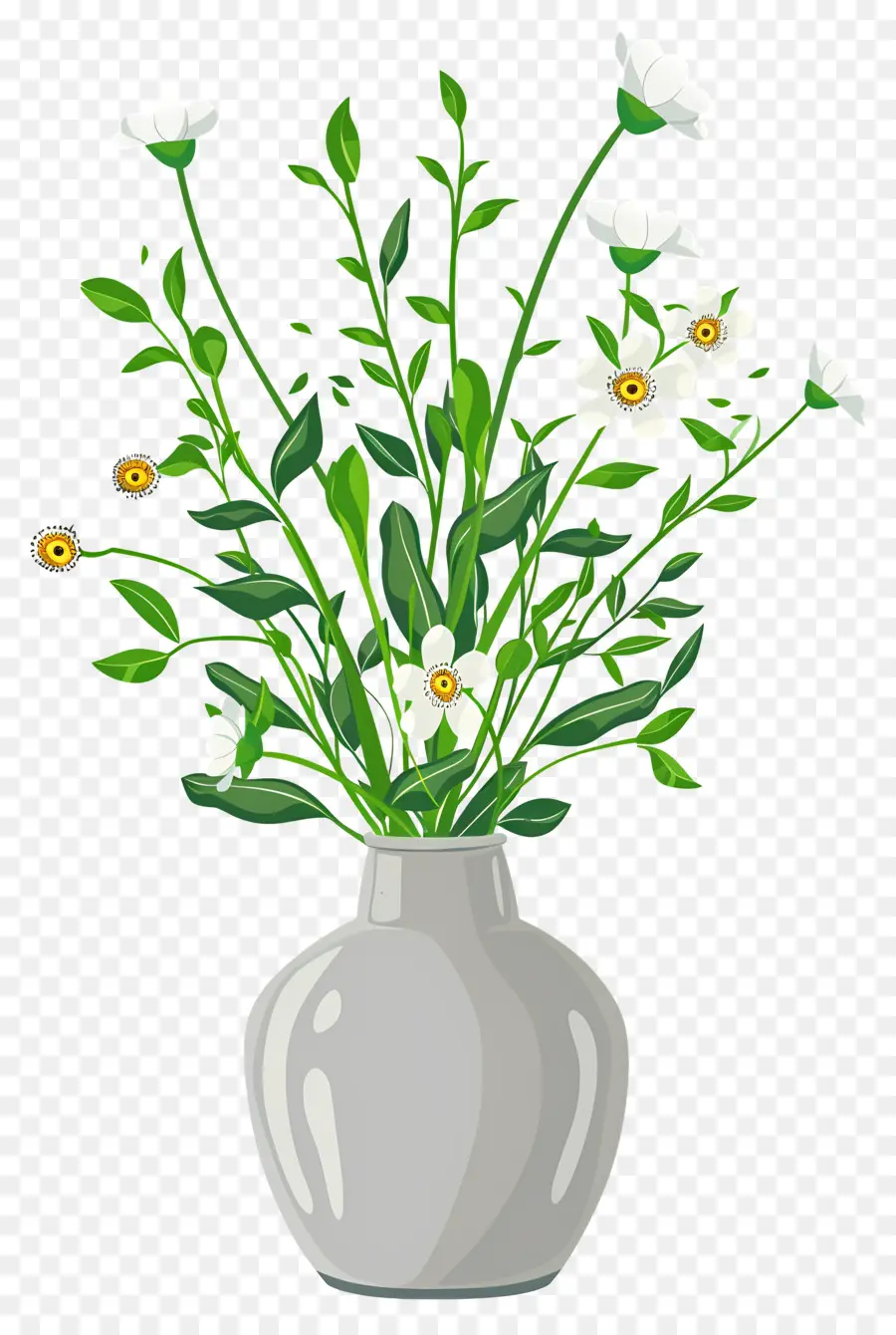 Fleurs Dans Un Vase，Plante Verte Dans Un Vase PNG