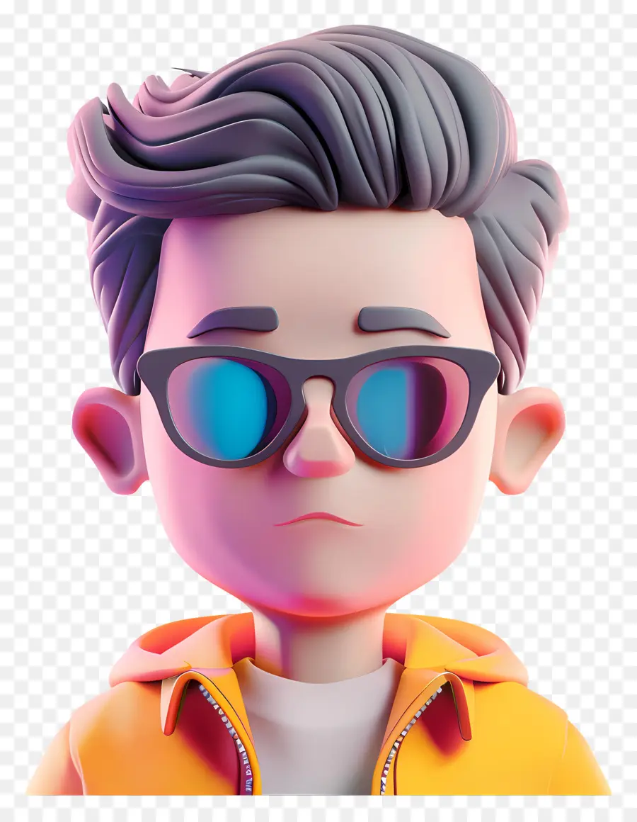 Homme Cool，Personnage 3d Avec Lunettes De Soleil PNG