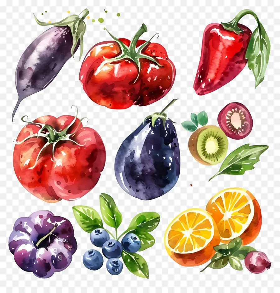 Fruits Et Légumes，Fruits Et Légumes Aquarelle PNG