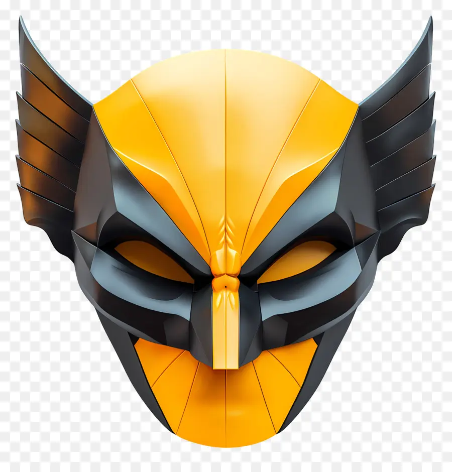 Masque De Carcajou，Masque Jaune Et Noir PNG