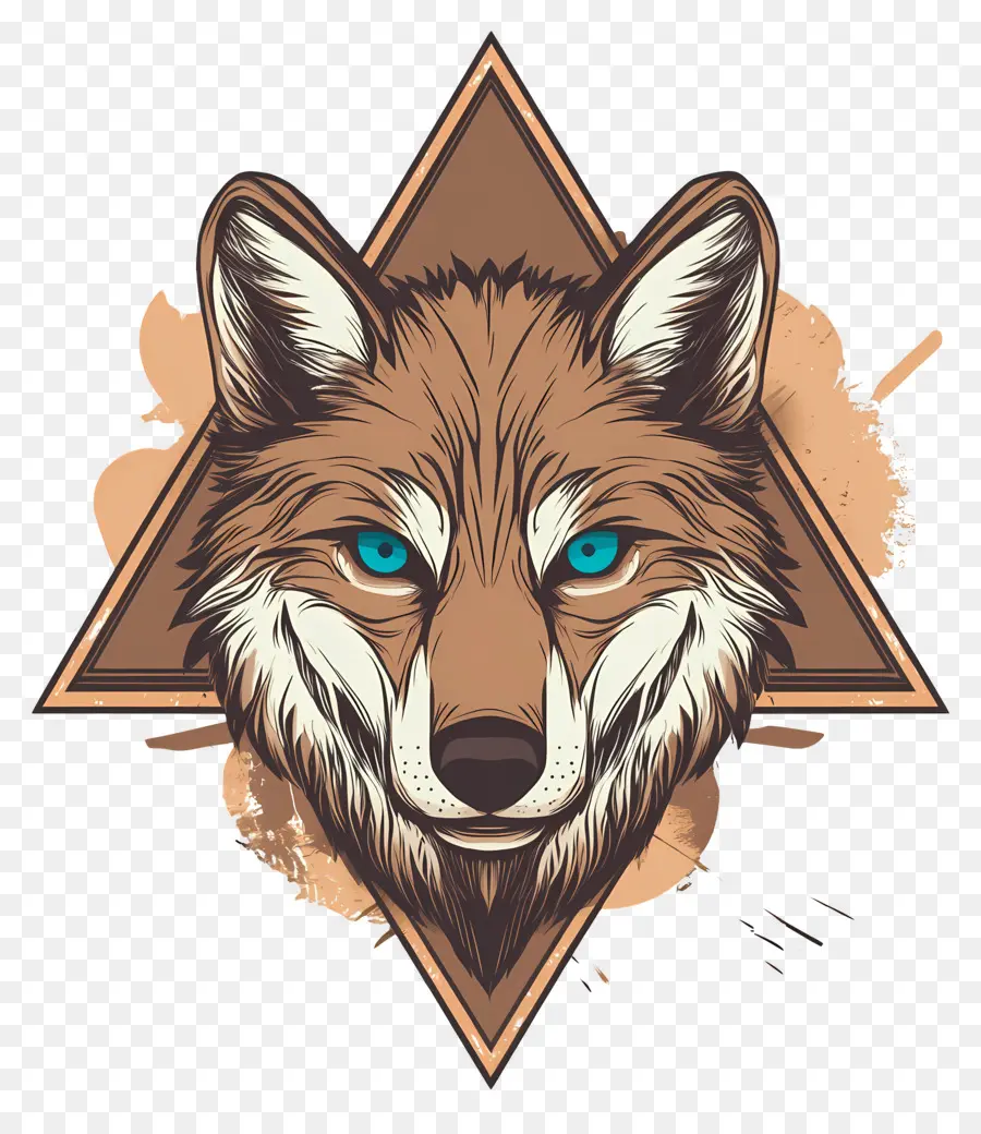 Tête De Loup，Loup Aux Yeux Bleus PNG