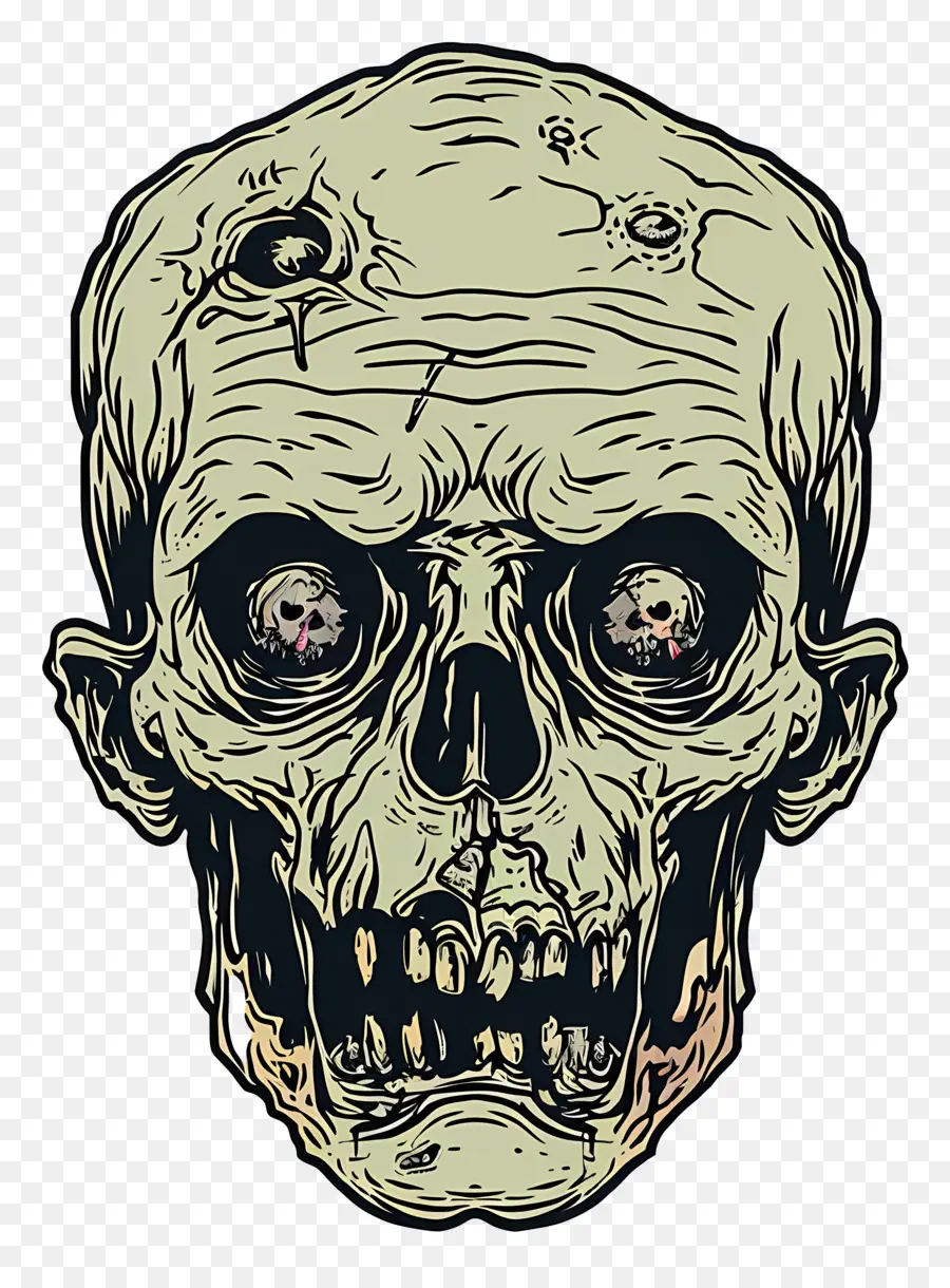 Tête De Zombie，Crâne De Zombie PNG