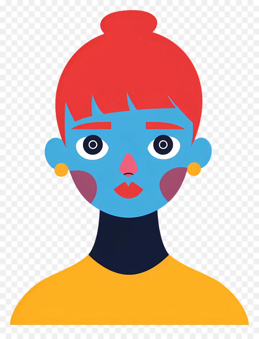 Visage Géométrique，Visage Bleu PNG