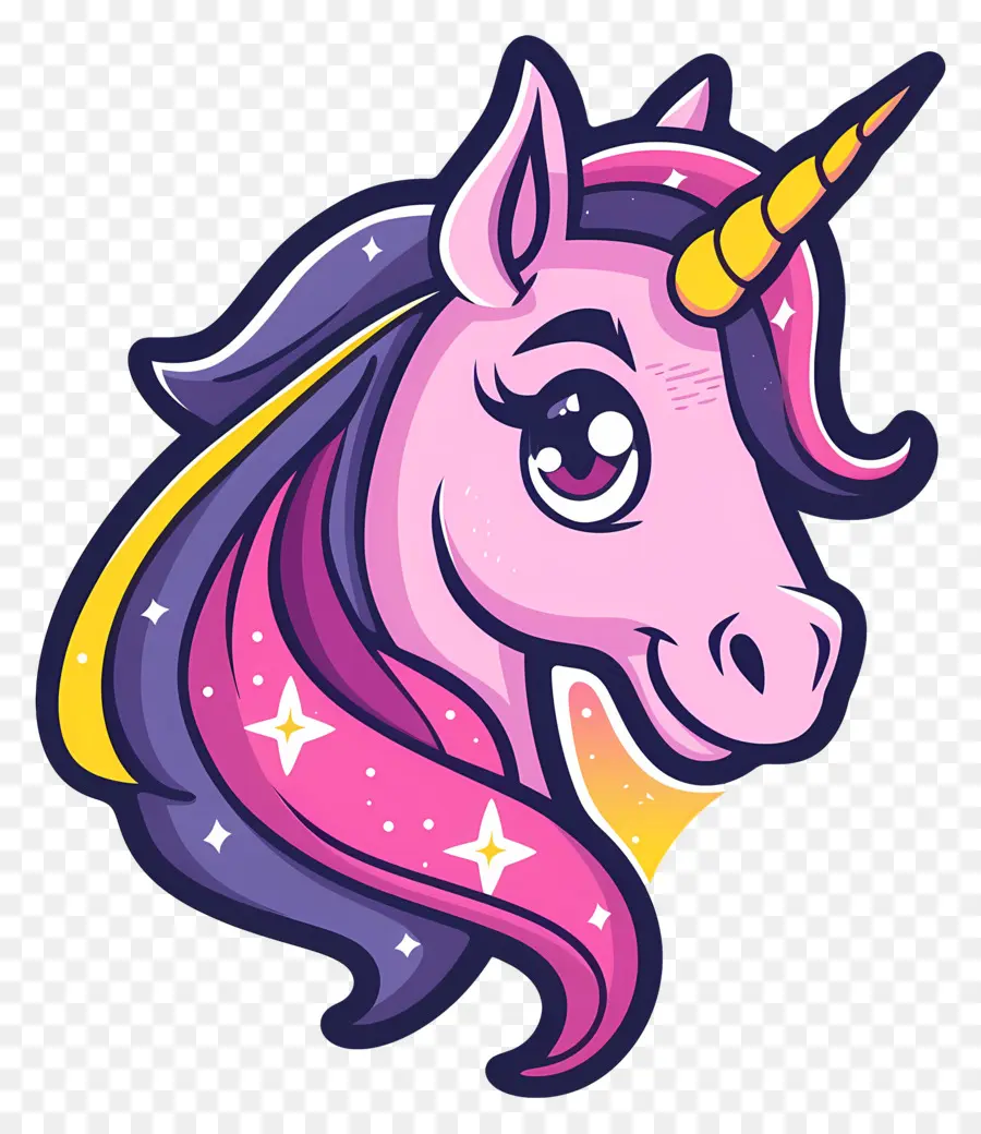 Tête De Licorne，Licorne De Dessin Animé PNG