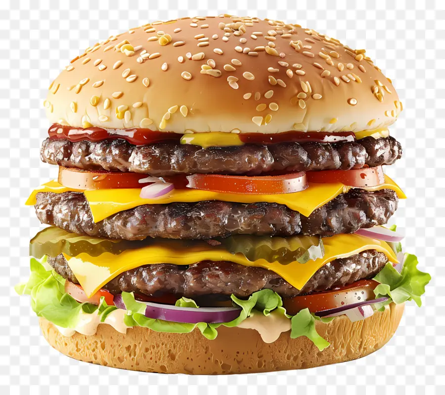 Burger De Boeuf，Double Cheeseburger PNG