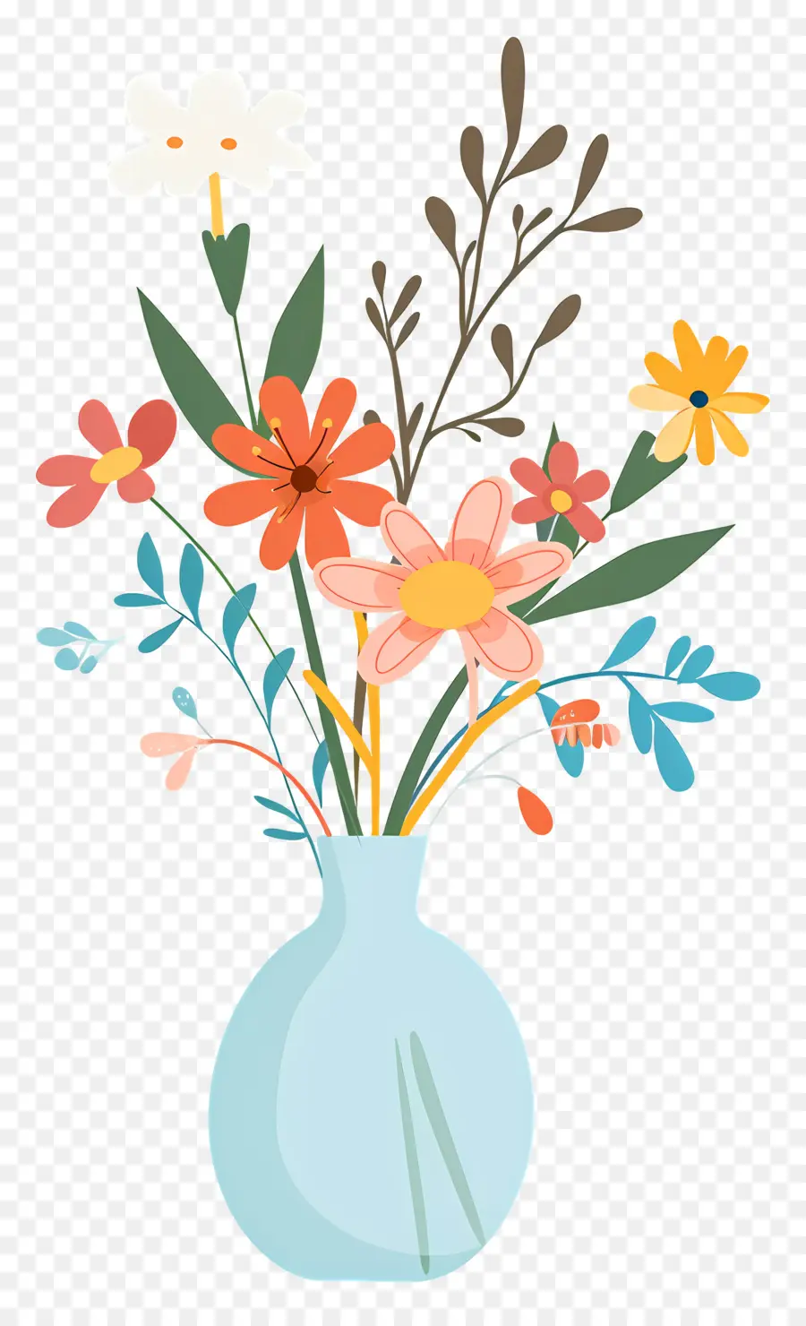 Fleurs Dans Un Vase，Vase à Fleurs PNG