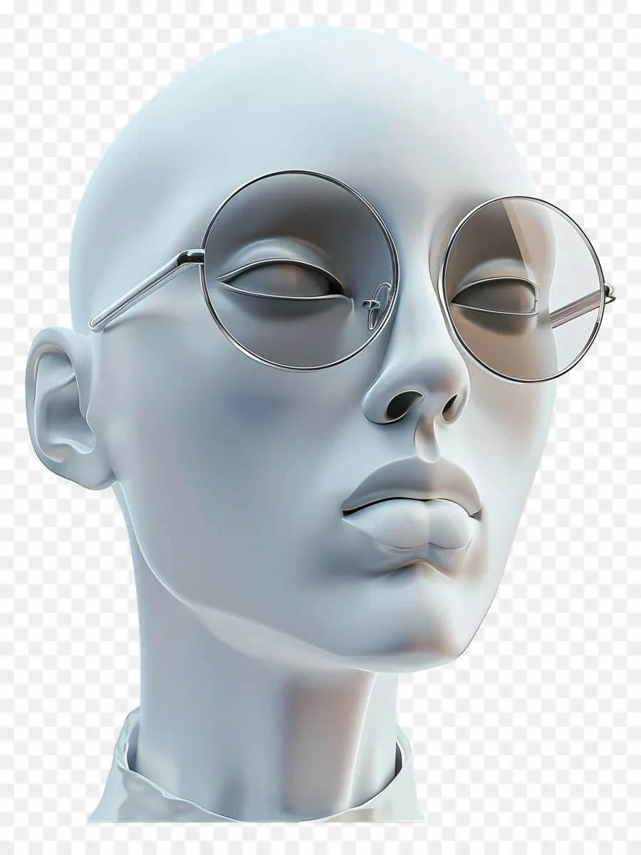 Visage D'homme，Tête Chauve Avec Des Lunettes PNG